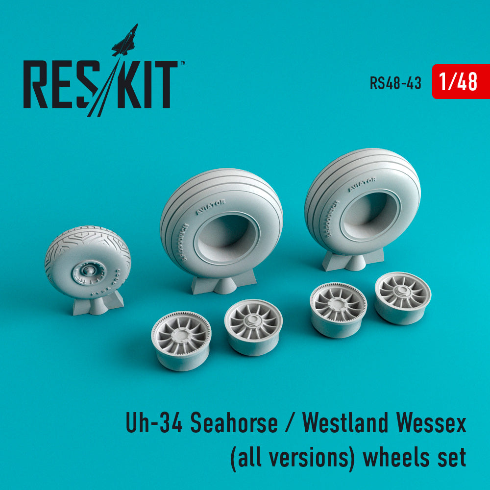 Sikorsky UH-34 Seahorse / Westland Wessex (all versions) (ResKit sold out May 2026)  wheels set (1/48) (ResKit sold out May 2026)  (designet to used with Revell, Gallery Models, Heritage Aviation Models kits) (ResKit sold out May 2026)