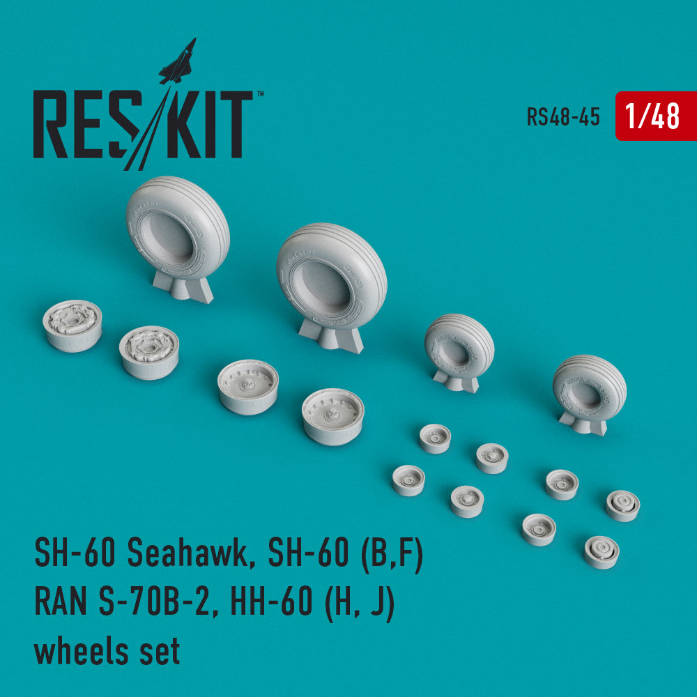 Sikorsky SH-60 (all versions) wheels set (1/48) (designet to used with Italeri and Revell kits) (ResKit sold out January 2026 so no more after we sell out)