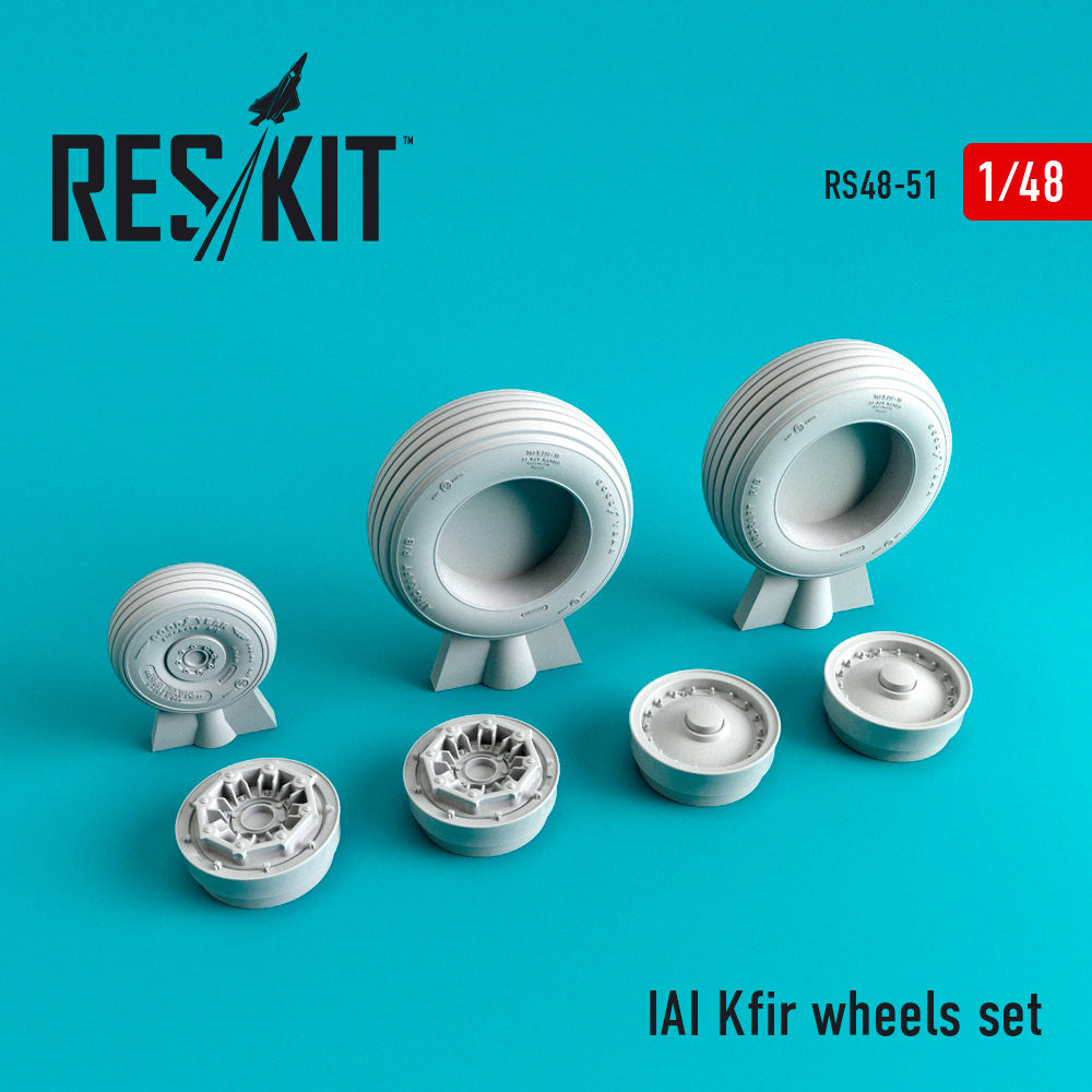 IAI C-2/C-7 Kfir wheel set (designed to be used with Avant Garde , ESCI, Italeri, Kinetic and Wingman kits) (ResKit sold out May 2026) [C1/C2 F-21/KFIR TC2/TC10]