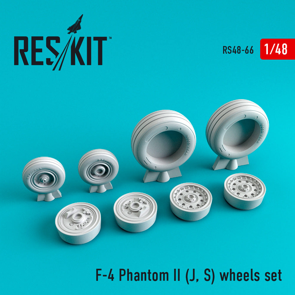 McDonnell F-4J/F-4S Phantom II wheels set (designed to be used with Academy, Eduard kits, Esci, Fujimi, Hasegawa, Italeri, Monogram, Revell and Zoukei-Mura kits) (ResKit sold out May 2026)