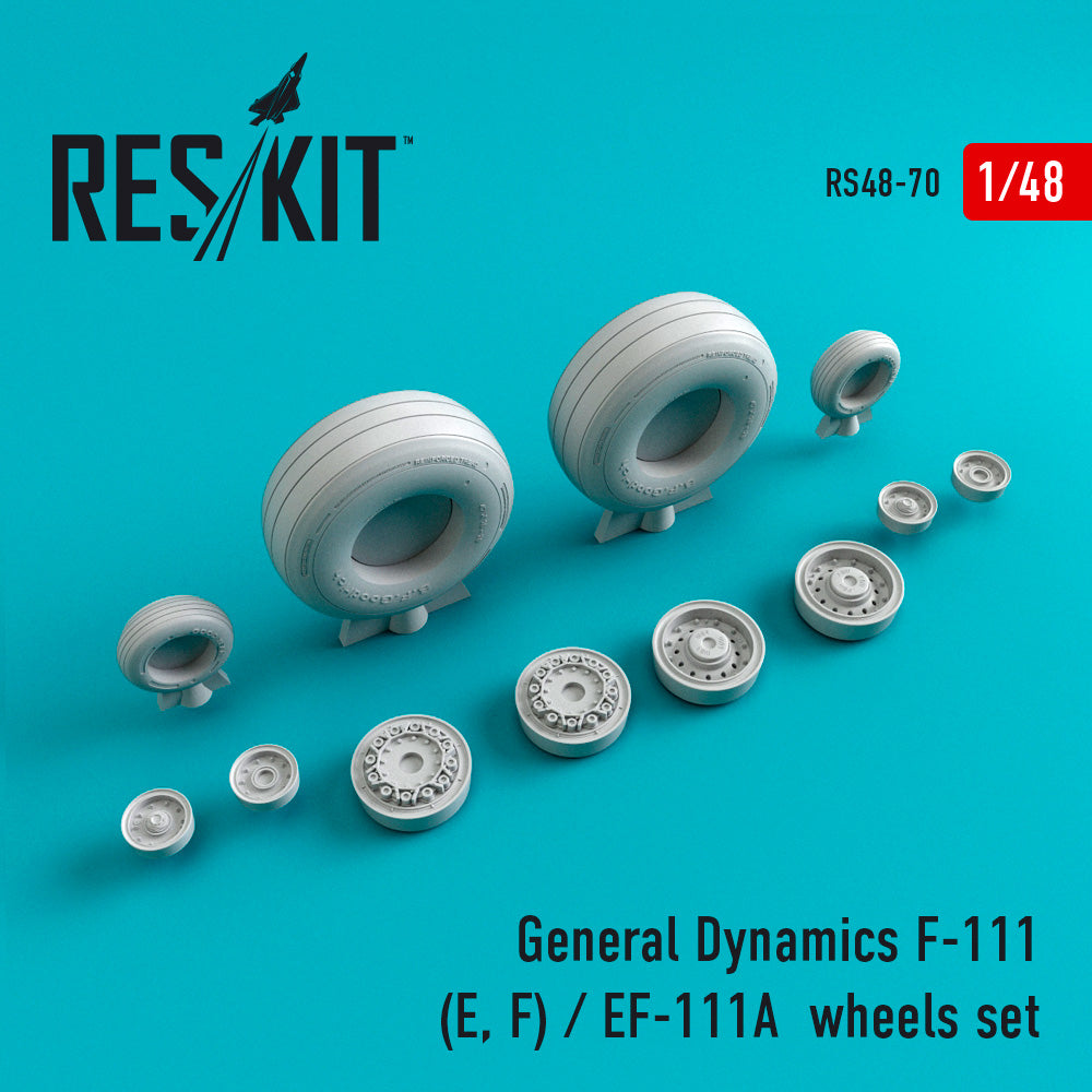 General-Dynamics F-111E/F-111F/EF-111A wheels set (designed to be used with Academy, Hobby Boss and Monogram kits) (ResKit sold out May 2026)