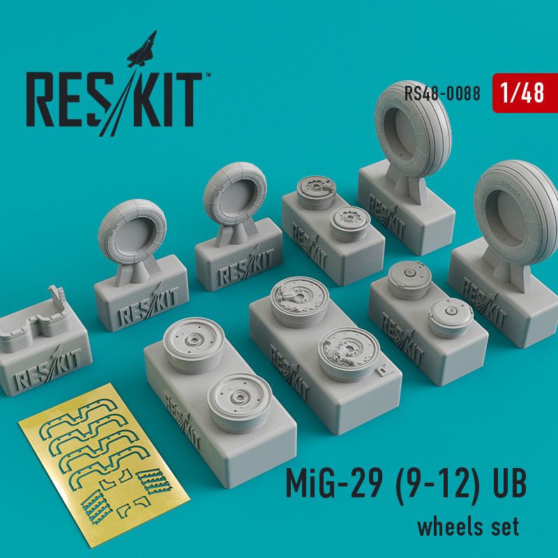 Mikoyan MiG-29 (9-12) (ResKit sold out May 2026)  UB wheels set (designed to be used with Academy, Eduard kits, Great Wall Hobby and Monogram kits) (ResKit sold out May 2026)