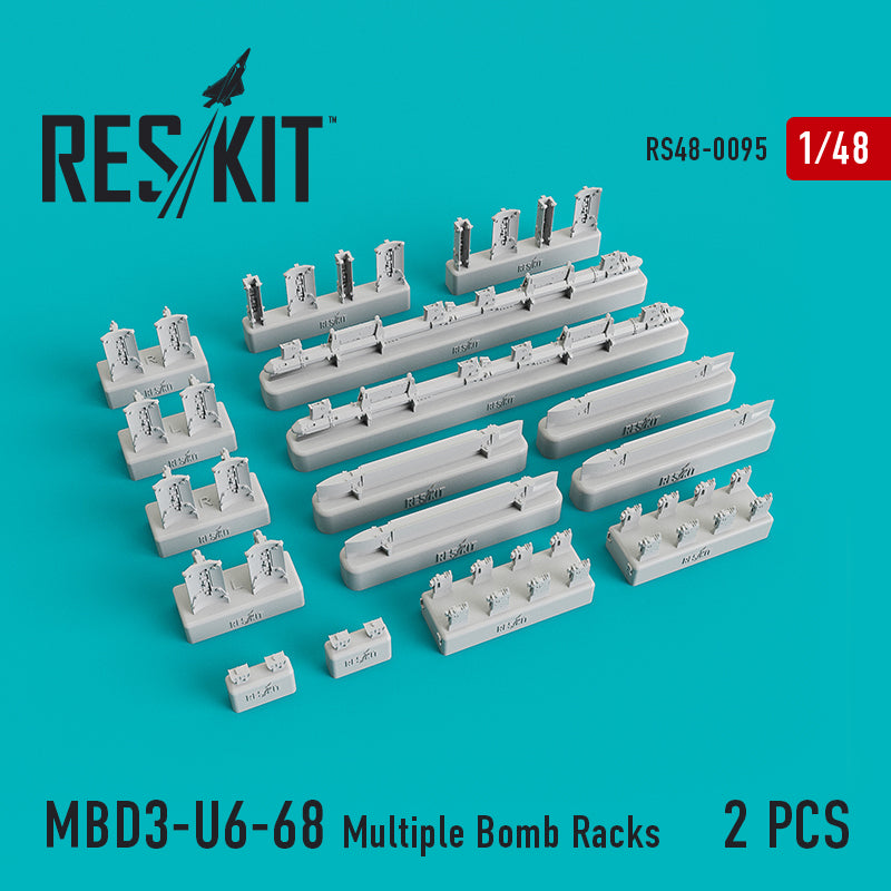 MBD3-U6-68 Multiple Bomb Racks (Sukhoi Su-17, Su-24, Su-30, Su-34, Su-35) (2 pcs Kitty Hawk, Trumpeter, (designed to be used with Great Wall Hobby kits) , Hobby Boss, Smer WILL BE REPLACED BY A 3D-Printed SET IN THE NEAR FUTURE.