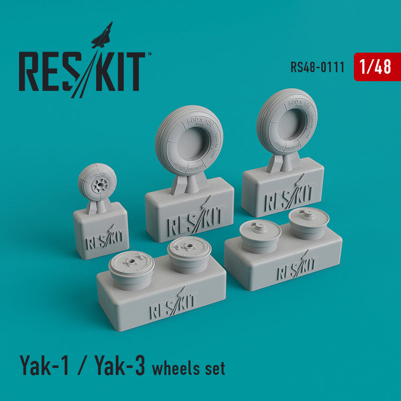 Yakovlev Yak-1 / Yak-3 wheels set (designed to be used with Accurate Miniatures, Eduard kits, ICM, Modelsvit and Zvezda kits) (ResKit sold out May 2026)