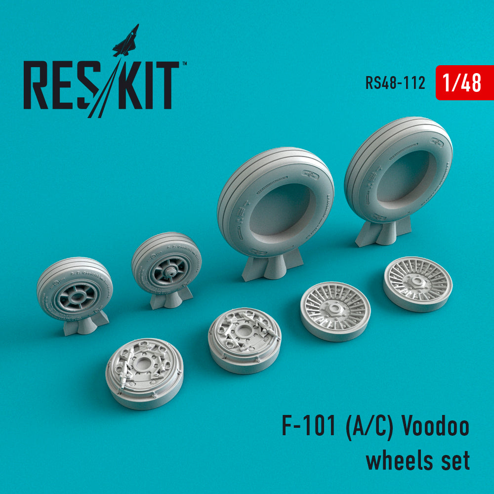 McDonnell F-101A/F-101C) (ResKit sold out May 2026)  Voodoo wheels set (designed to be used with Kitty Hawk Models and Monogram kits) (ResKit sold out May 2026)