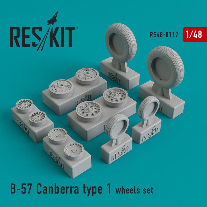 Martin B-57 Canberra type 1 wheels set (designed to be used with Airfix kits) (Reskit sold out October 2025]