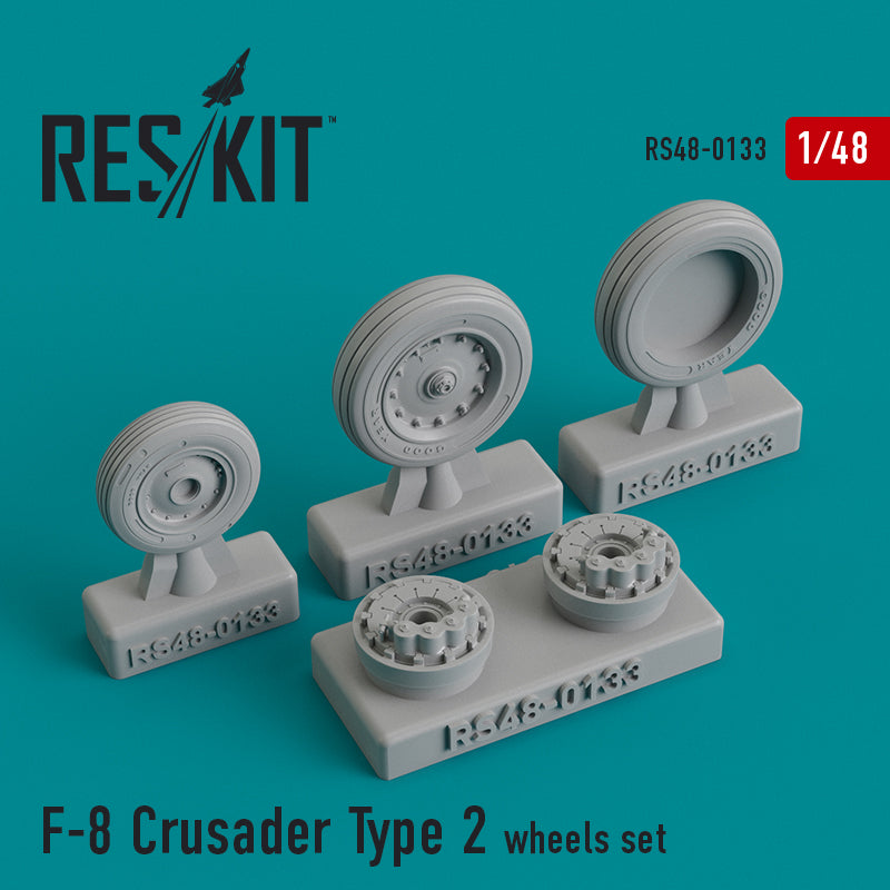 Vought F-8E/F-8H/F-8J Crusader Type 2 wheels set (designed to be used with Eduard kits, Esci, Hasegawa and Revell kits) (ResKit sold out May 2026)  (designed to be used with Eduard kits, Hasegawa and Hobby 2000 kits) (ResKit sold out May 2026)