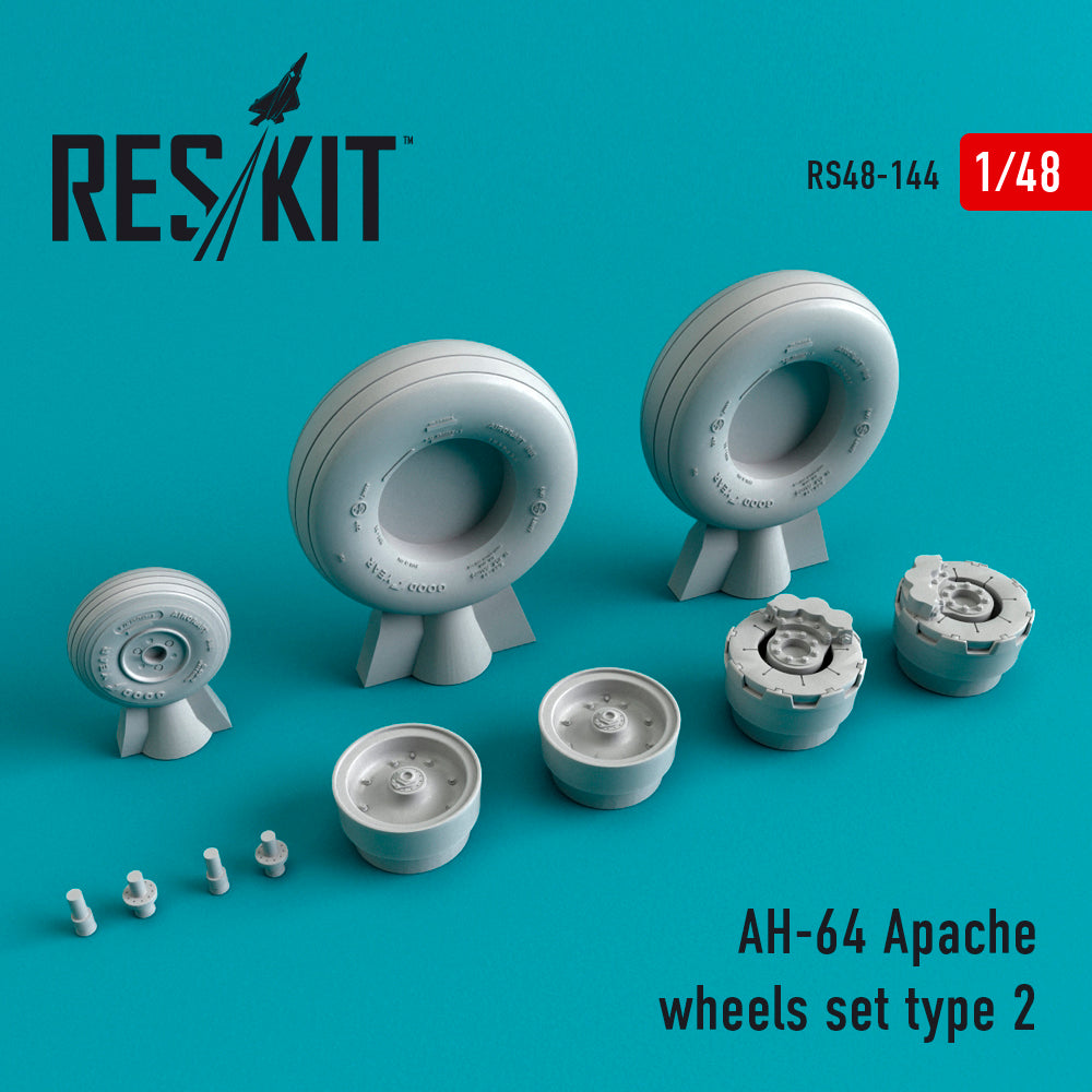 Bell/Boeing AH-64A Apache Type 2 wheels set (designed to be used with Academy and Hasegawa kits) (ResKit sold out May 2026)