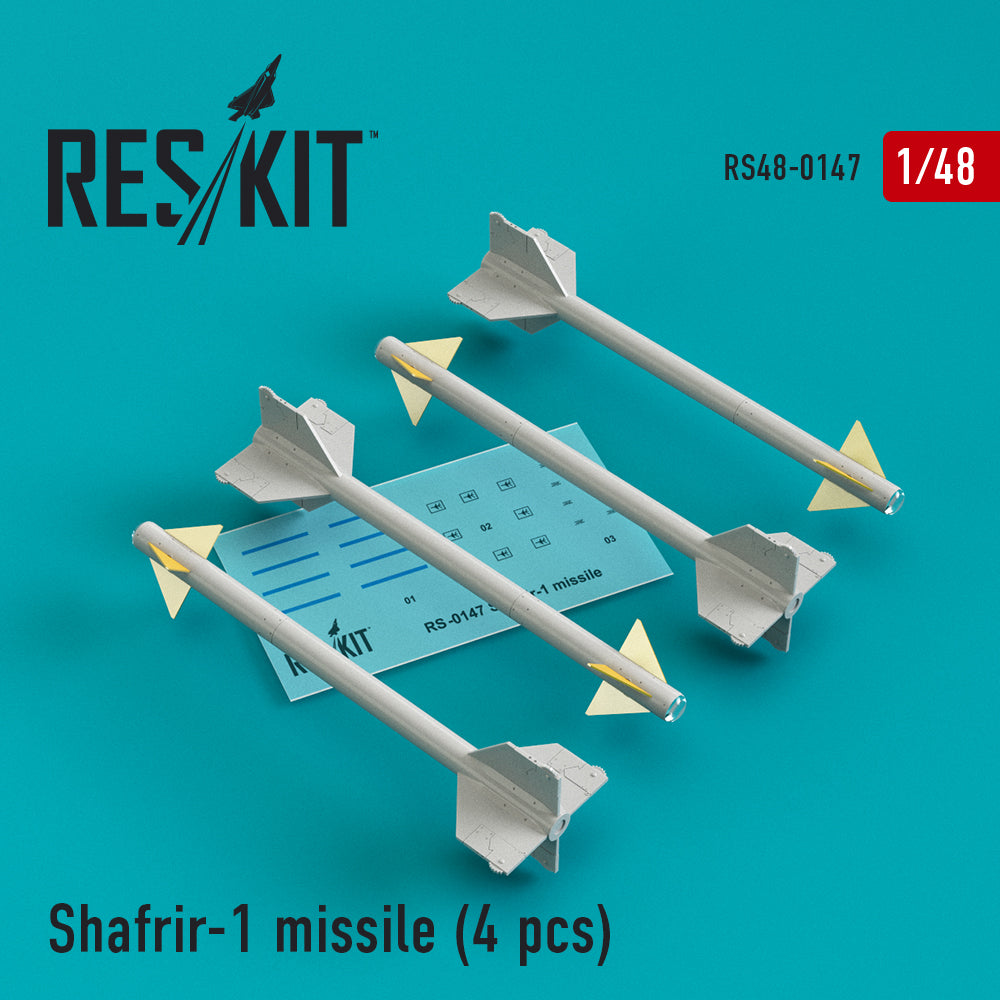 Shafrir-1 missile (4 pcs) (Dassault_Mirage 3C, Dassault_Mirage 3CJ, SNCASO SO.4050 Vautour II) (designed to be used with Hobby Boss, Eduard kits, Academy kits)(Reskit sold out March 2025)
