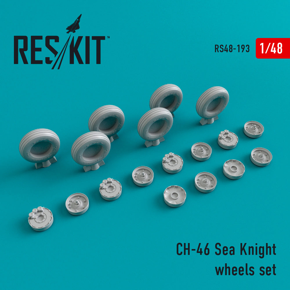 Boeing CH-46 Sea Knight wheels set (designed to be used with Academy kits) (ResKit sold out May 2026)