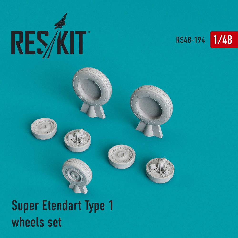 Dassault Super Etendard wheels set (designed to be used with Airfix, Heller, Kinetic and Kitty Hawk Models Model kits) (ResKit sold out May 2026)