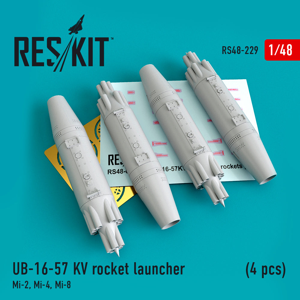 UB-16-57 KV rocket launcher (4 pcs) Mil Mi-2, Mi-4, Mi-8 (designed to be used with Aeroplast, Bronco, SMDER, Trumpeter and Tamiya kits) WILL BE REPLACED BY A 3D-Printed SET IN THE NEAR FUTURE.