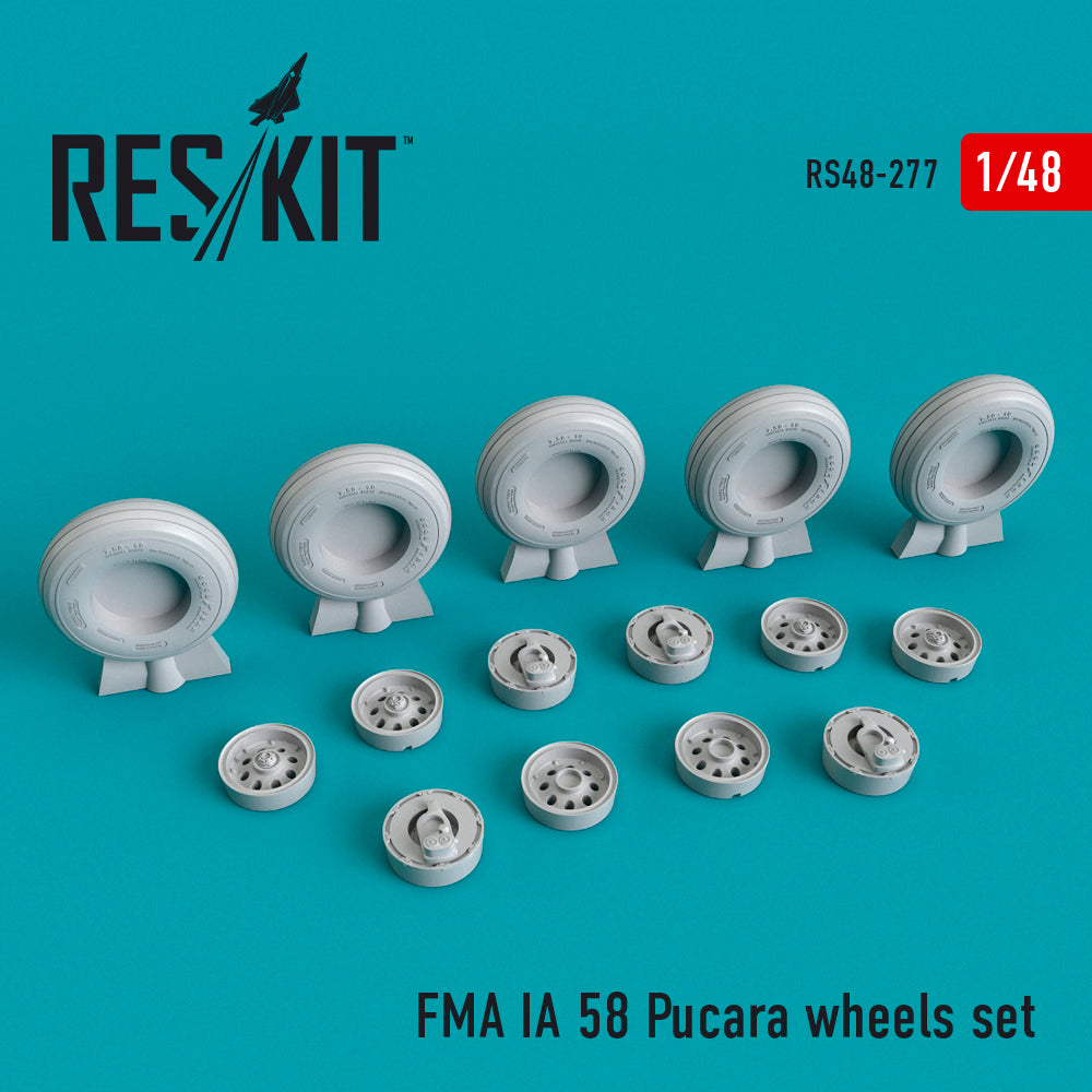 F.M.A. IA-58A Pucara wheels set	(designed to be used with Kinetic Model kits) (ResKit sold out May 2026)