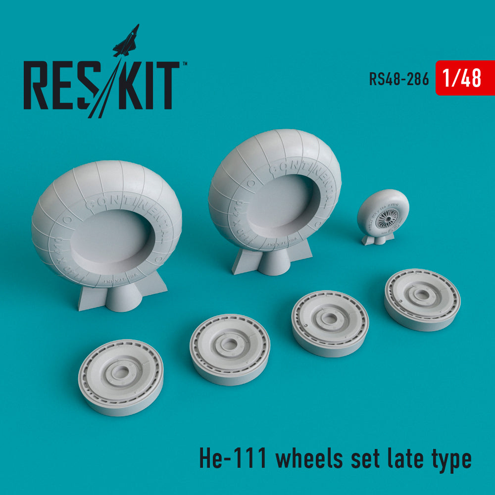 Heinkel He-111 wheels set late type (designed to be used with ICM UA UK, Monogram and Revell kits) (ResKit sold out May 2026) [He-111Z-1 He-111H-3 He-111H-6 He-111H-16 He-111H-20 He-111H-8 He-111P-1]