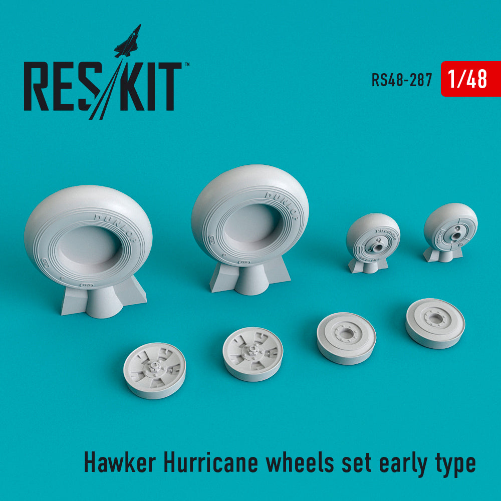 Hawker Hurricane wheels set early type (designed to be used with Airfix, Arma Hobby, Italeri and Tamiya kits) (ResKit sold out May 2026) [Mk.1a Mk.IIa Mk.IIb Mk.IIc Mk.IId]