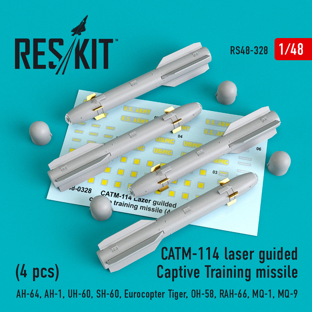 CATM-114 laser guided Captive Training missile (4 pcs) (Bell/Boeing AH-64, AH-1, Sikorsky UH-60, SH-60, Eurocopter Tiger, OH-58, RAH-66, MQ-1, MQ-9) (discontinued August 2023)
