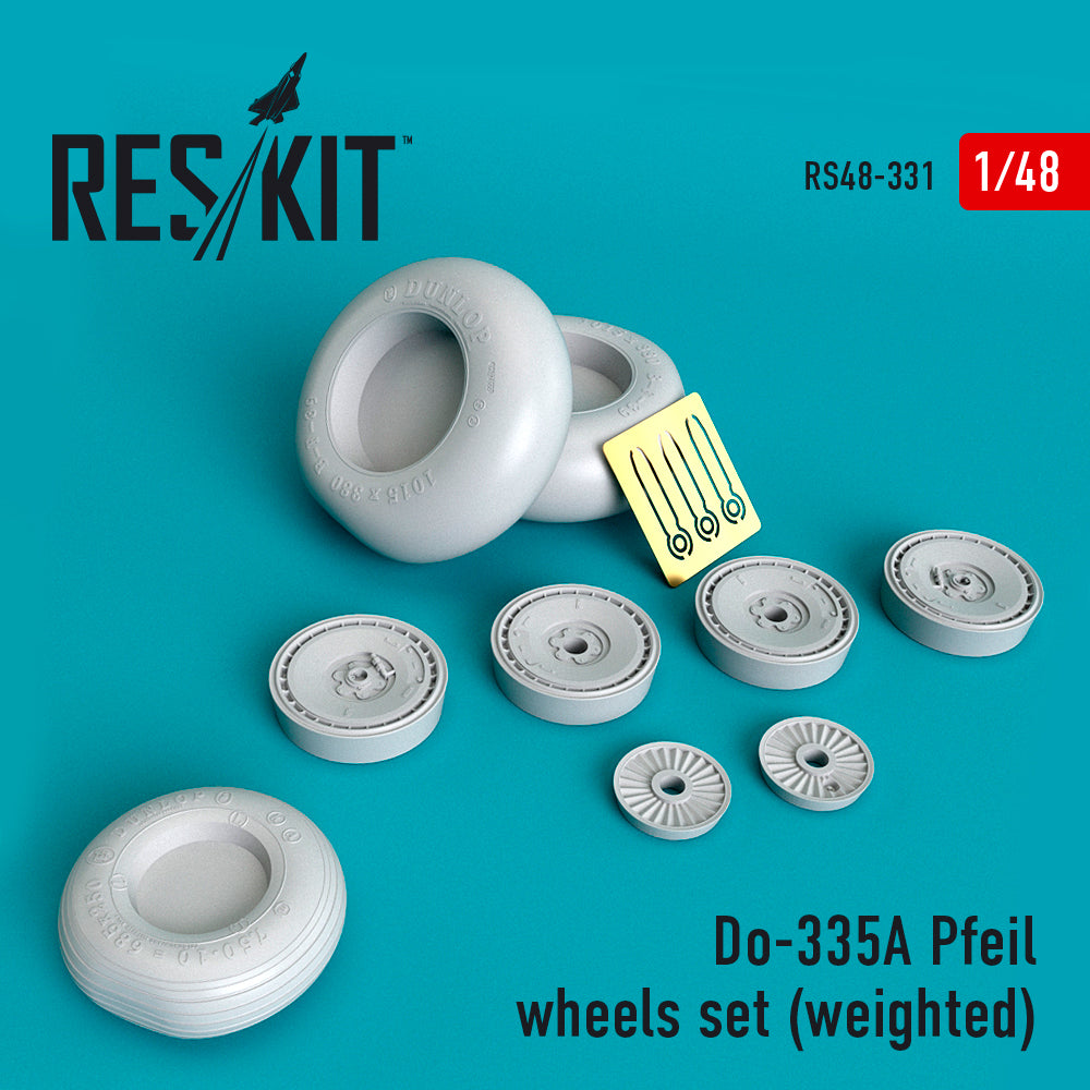 Dornier Do-335A Pfeil wheels set ((with weighted effect) (ResKit sold out May 2026) ) (ResKit sold out May 2026)  (designed to be used with Monogram, Revell and Tamiya kits) (ResKit sold out May 2026) [Do-335Ð-12]
