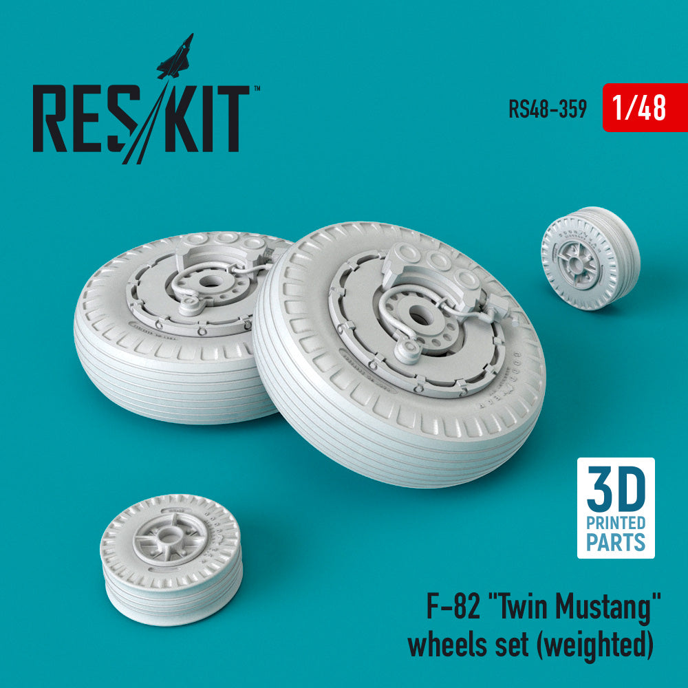 North-American F-82 Twin Mustang wheels set (designed to be used with Modelsvit kits) (ResKit sold out May 2026) [F-82F/G F-82E/H]