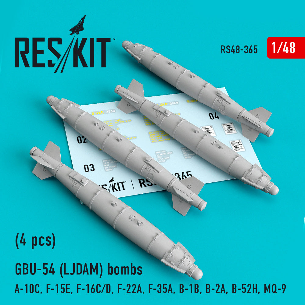 GBU-54 (LJDAM) bombs (4 pcs) (A-10C, McDonnell F-15E, Lockheed-Martin F-16C/F-16D, F-22A, F-35A, Rockwell B-1B, B-2A, B-52H, MQ-9) (Reskit sold out January 2025) replaced by RS replaced by RS48-0504