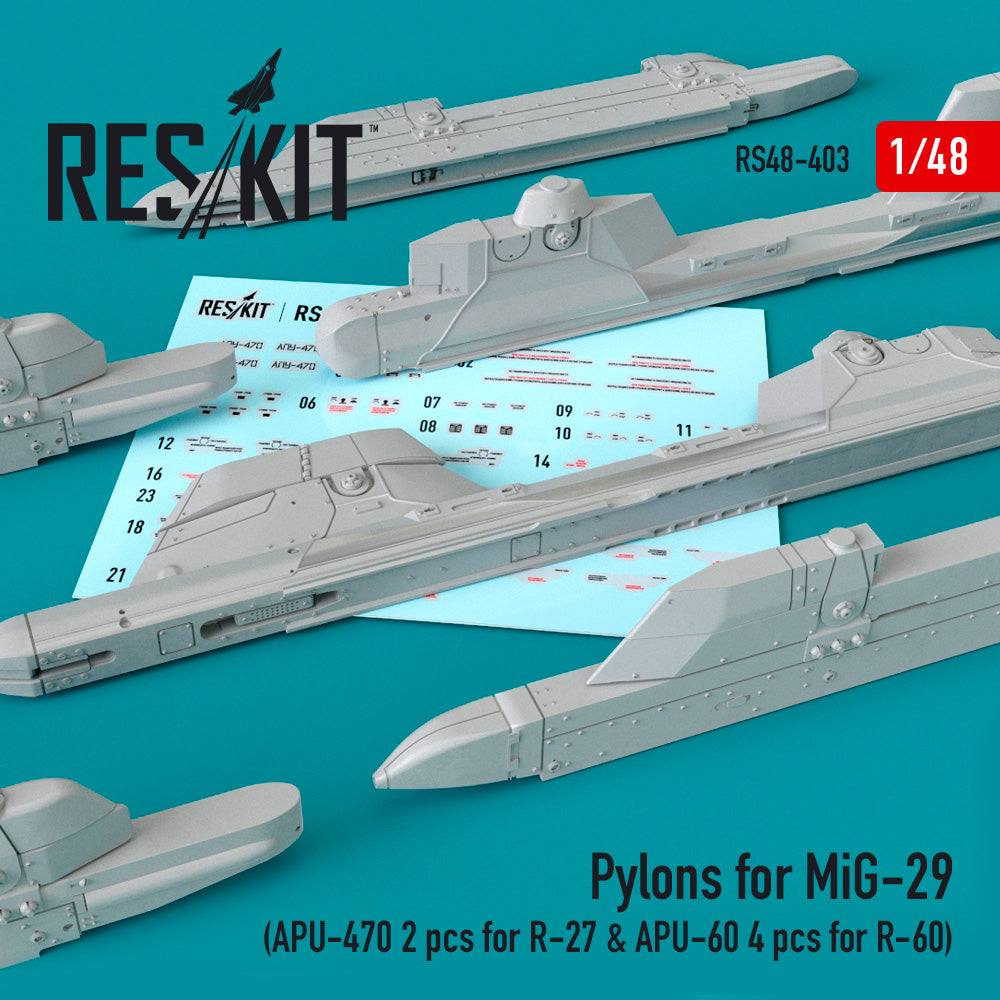 Pylons for Mikoyan MiG-29 (APU-470 2 pcs for R-27 & APU-60 2 pcs for R-60)