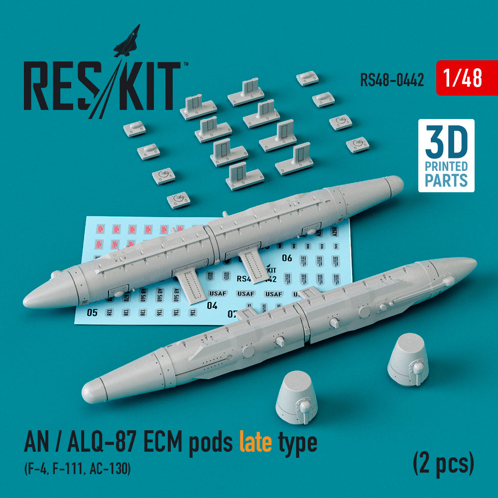 AN / ALQ-87 ECM pods late type (2 pcs) (McDonnell F-4, General-Dynamics F-111, AC-130) 3D-Printed)