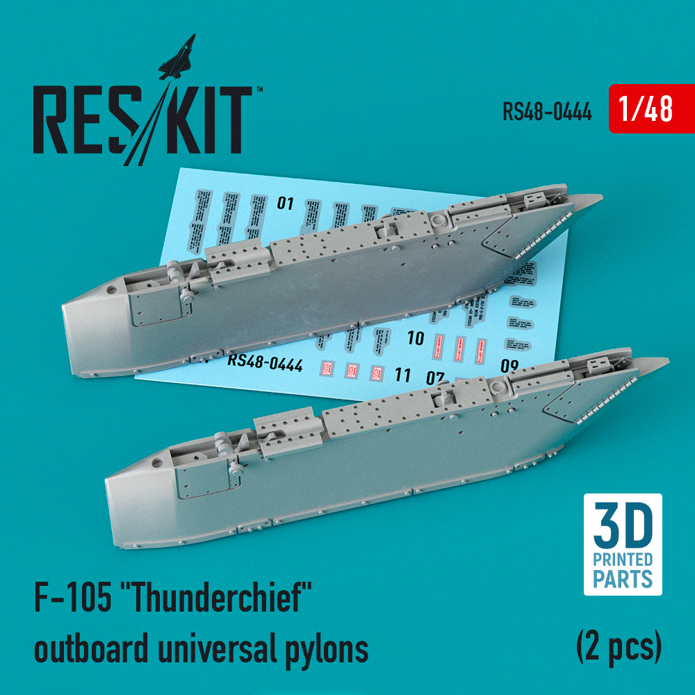 Republic F-105D/F-105G Thunderchief outboard AGM-12 & AGM-45 pylons (2 pcs) 3D-Printed) (designed to be used with Hobby Boss, Monogram and Revell kits)