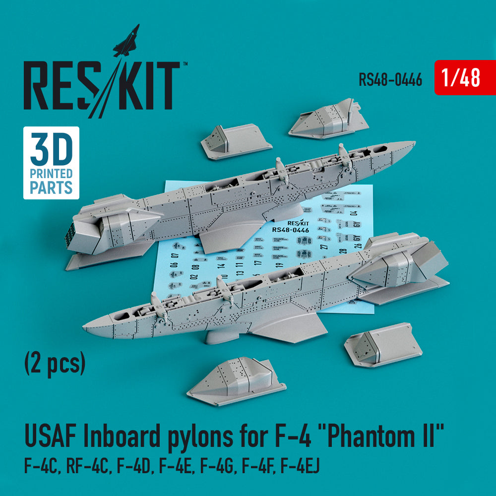 USAF Inboard pylons for McDonnell F-4 Phantom II (2 pcs) (F-4C, RF-4C, F-4D, F-4Ð•, F-4G, F-4F, F-4EJ) 3D-Printed)