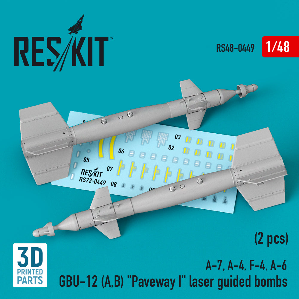 GBU-12 (A,B) Paveway I laser guided bombs (2 pcs) (A-7, Douglas A-4, McDonnell F-4, A-6) 3D-Printed