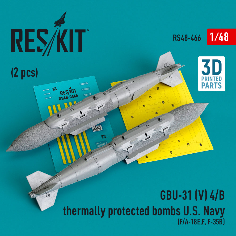 GBU-31 (V) 4/B thermally protected bombs U.S. Navy (2 pcs) (Boeing F/A-18E ,F, Lockheed-Martin F-35B) (3D-Printed)
