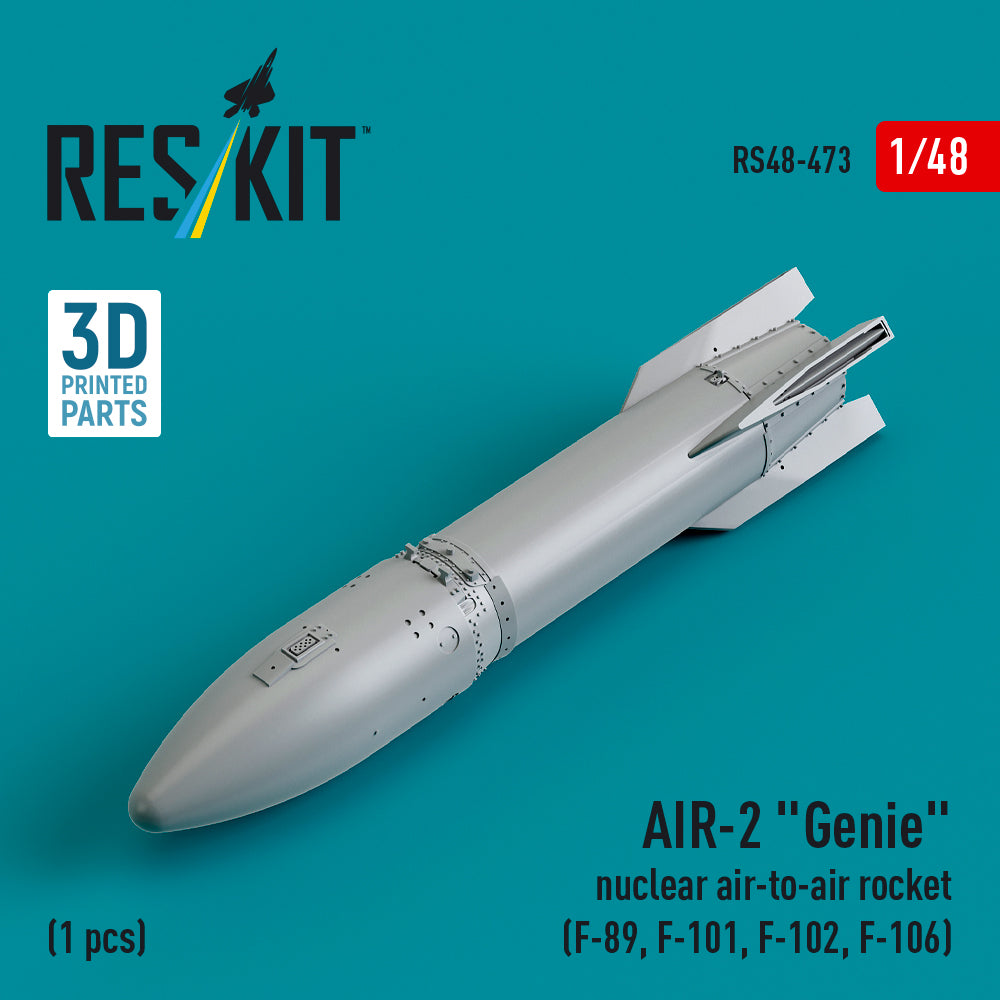 AIR-2 Genie nuclear air-to-air rocket (1 pcs) (F-89, F-101, Convair F-102, Convair F-106 ) (3D-Printed)