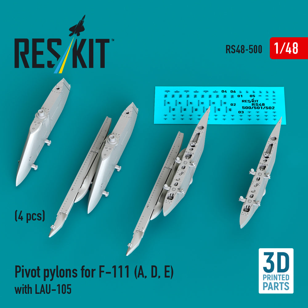 Pivot pylons for General-Dynamics F-111 (A, D, E) with LAU-105 (4 pcs) (3D-Printed) (