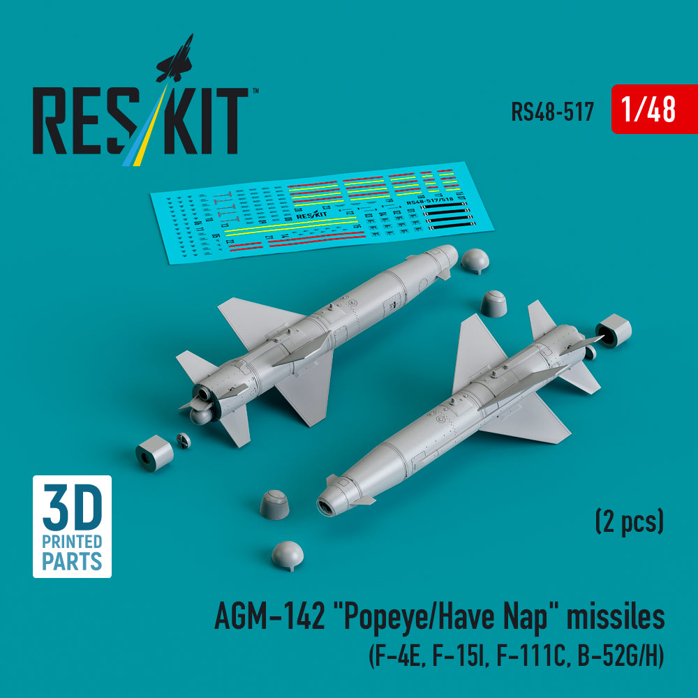 AGM-142 'Popeye/Have Nap' missiles (2 pcs) (McDonnell F-4E, F-15I, F-111C, Boeing B-52G/H) (3D-Printed)