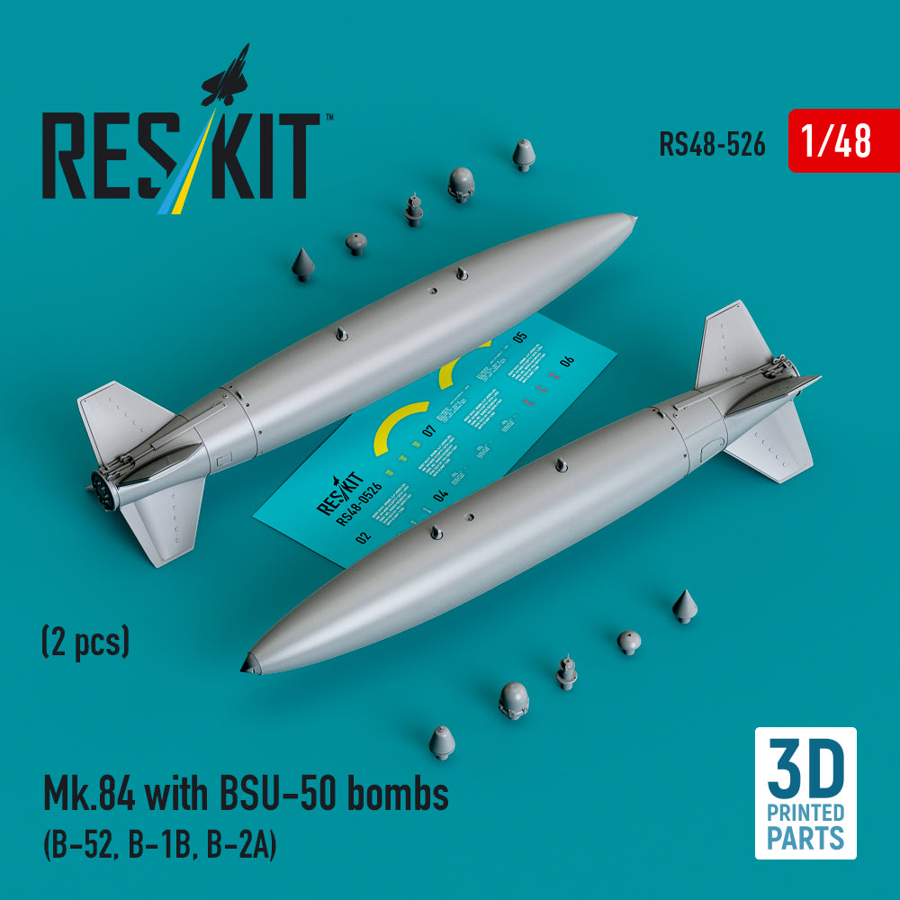 Mk.84 with BSU-50 bombs (2 pcs) (Boeing B-52, Rockwell B-1B, B-2A) (3D-Printed)