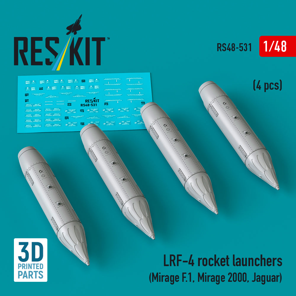 LRF-4 rocket launchers (4 pcs) (Dassault_Mirage F.1, Dassault_Mirage 2000, Sepecat Jaguar ) 3D-Printed