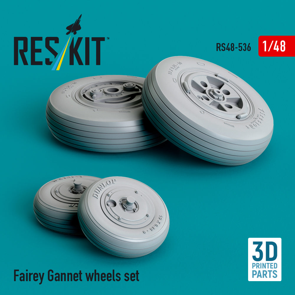 Fairey Gannet AS.1/AS.4 wheels set (3D-Printed) (designed to be used with Airfix and Sword kits)[COD.4 AEW.3]