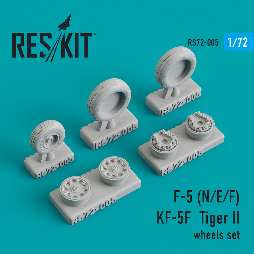 Northrop F-5F/F-5N Tiger II , KF-5F wheels set (designed to used with Hobby Boss, Italeri and Revell kits) (ResKit sold out May 2026)