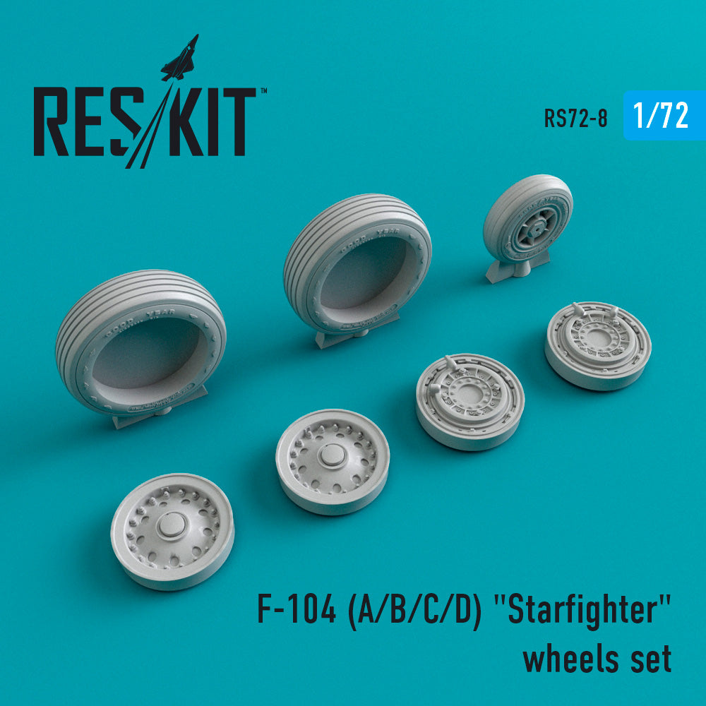 Lockheed F-104A/F-104B/F-104C/F-104D) (ResKit sold out May 2026)  Starfighter wheels set (designed to used with Italeri and Revell kits) (ResKit sold out May 2026)
