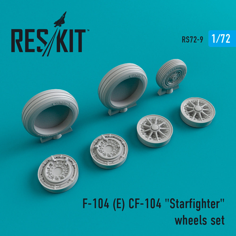 Lockheed F-104 (E) (ResKit sold out May 2026)  CF-104 Starfighter wheels set (designed to used with Italeri and Revell kits) (ResKit sold out May 2026)