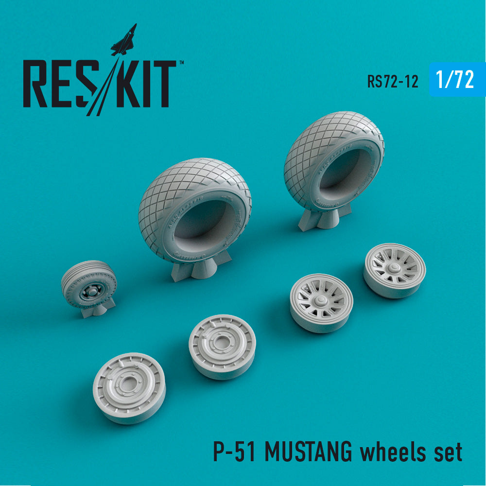 North-American P-51D MUSTANG wheels set (designed to used with Academy, Airfix, Italeri, Revell and Tamiya kits) (ResKit sold out May 2026)