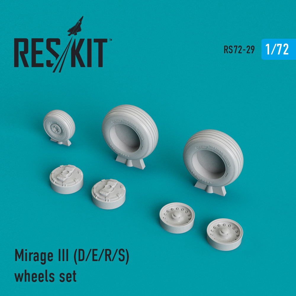 Dassault_Mirage IIID/IIIE/IIIR/IIIS) (ResKit sold out May 2026)  wheels set (designed to used with PJ Production and R.V.Aircraft kits) (ResKit sold out May 2026)