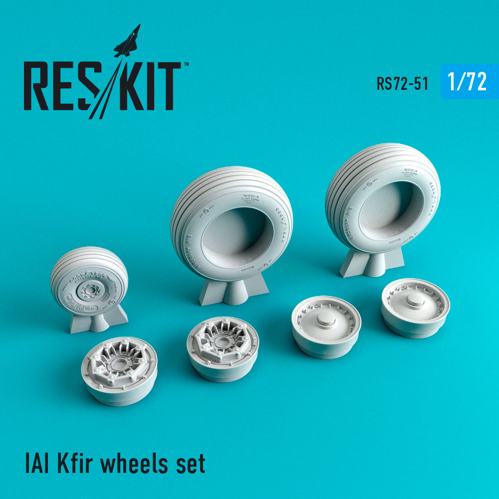 IAI C-2/C-7 Kfir/IAF Kfir C-2/C-7 wheel set (designed to be used with Avant Garde , Hasegawa and Italeri kits) (ResKit sold out May 2026)