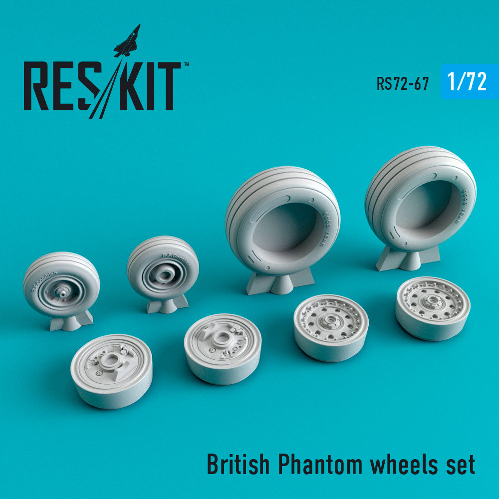 McDonnell-Douglas FG.1/FGR.2 Phantom wheels set (designed to be used with Airfix, Frog, Fujimi, Matchbox and Revell kits) (ResKit sold out May 2026)