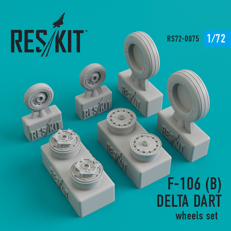 Convair F-106B Delta Dart wheels set (designed to be used with Trumpeter kits)(discontinued by Reskit June 2025)