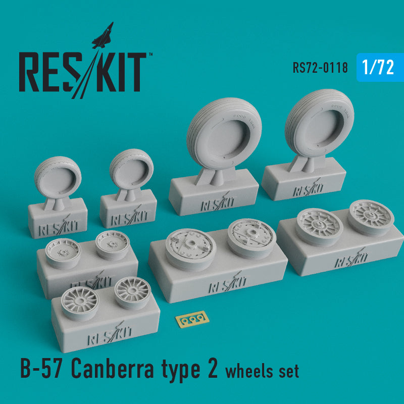 Martin B-57/RB-57E/B-57G Canberra type 2 wheels set (designed to be used with Airfix and Italeri kits) (ResKit sold out February 2026)