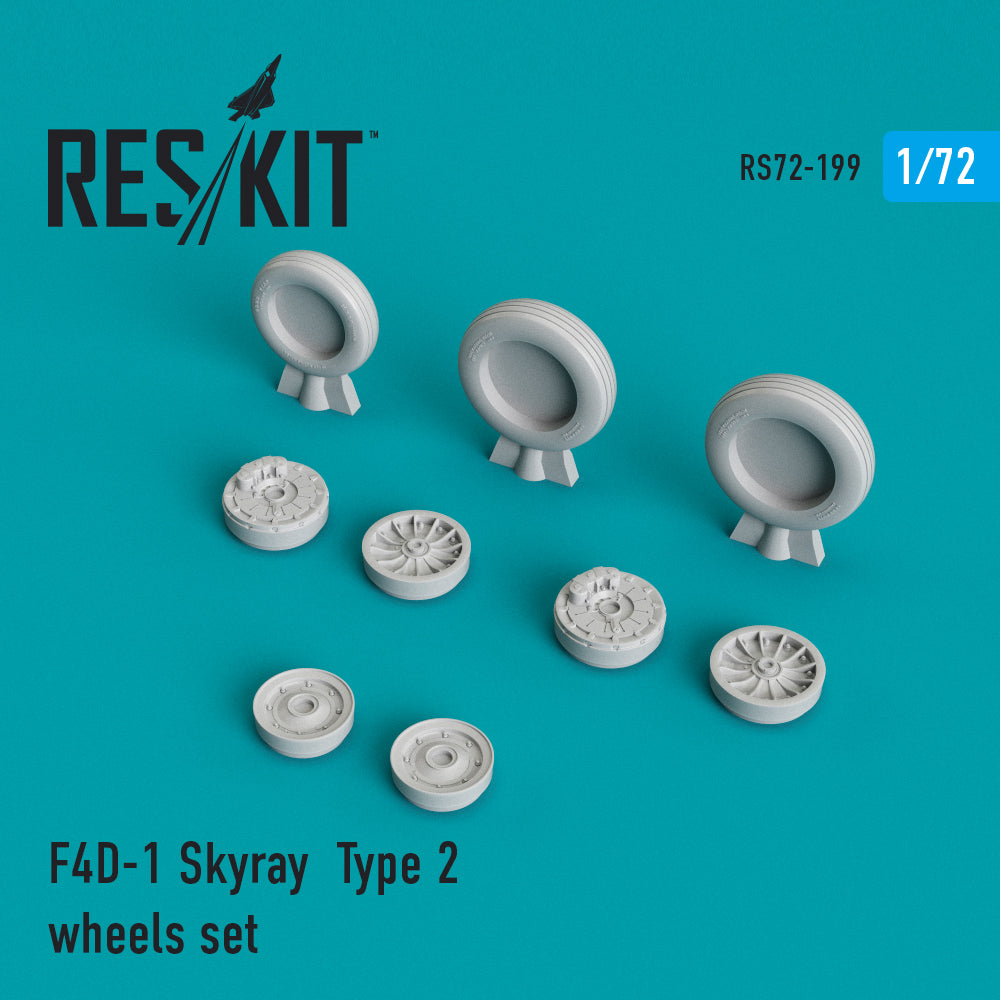 Douglas F4D-1 Skyray Type 2 wheels set (designed to be used with Airfix and Tamiya kits) (ResKit sold out January 2026 so no more after we sell out)