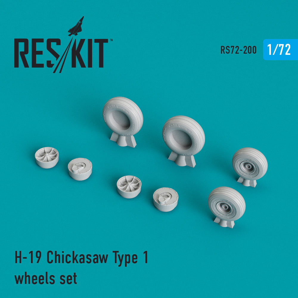 Sikorsky UH-19A Chickasaw Type 1 wheels set	(designed to be used with Italeri kits) (ResKit sold out May 2026)  [H-19/S-55 HO4S-3]