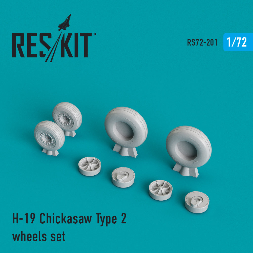Sikorsky UH-19A Chickasaw Type 2 wheels set	(designed to be used with Italeri kits) [H-19/S-55 HO4S-3] (ResKit sold out February 2026)
