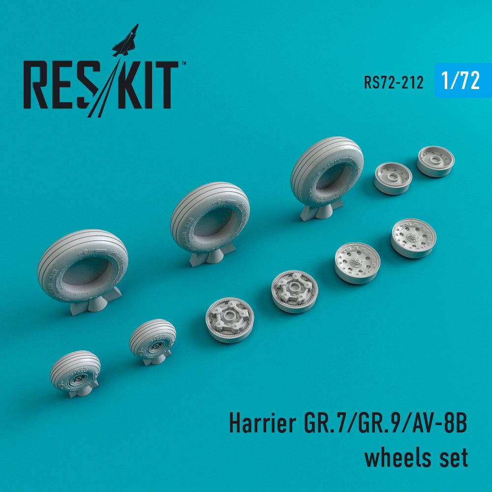 BAe Harrier GR.7/GR.9/ McDonnell-Douglas AV-8B Harrier wheels set (designed to be used with Airfix, Hasegawa and Revell kits)