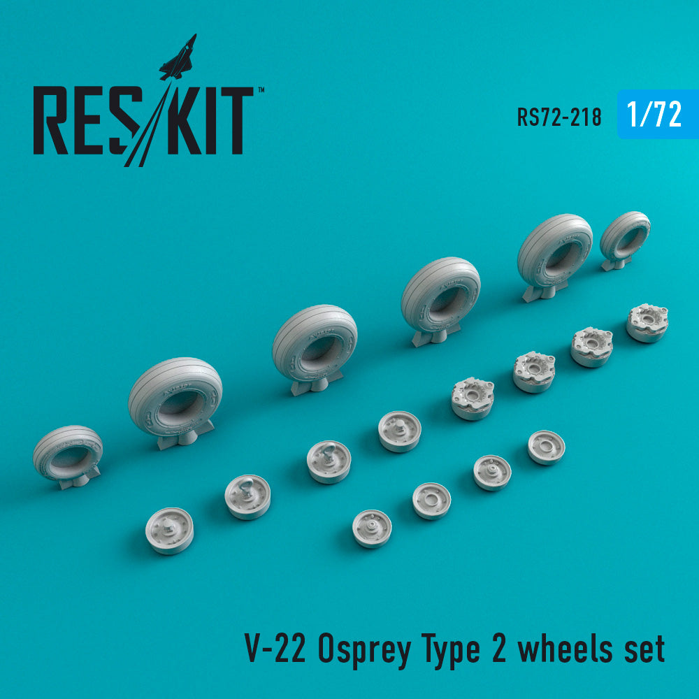 Bell-Boeing V-22 Osprey Type 2 wheels set (designed to be used with Hasegawa and Italeri kits)[CV-22B MV-22B](discontinued by Reskit June 2025)