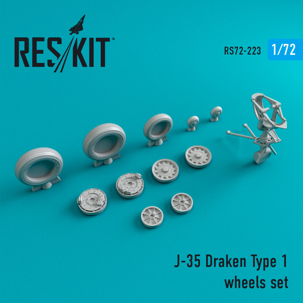 Saab J-35 Draken Type 1 wheels set (designed to be used with Hasegawa and Revell kits) (ResKit sold out February 2026)
